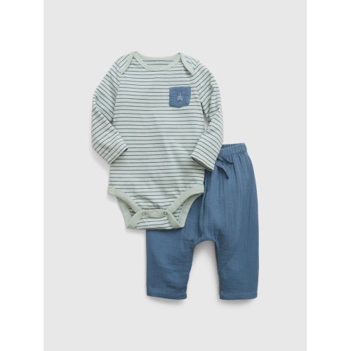 갭 Baby Crinkle Gauze Bodysuit Outfit Set