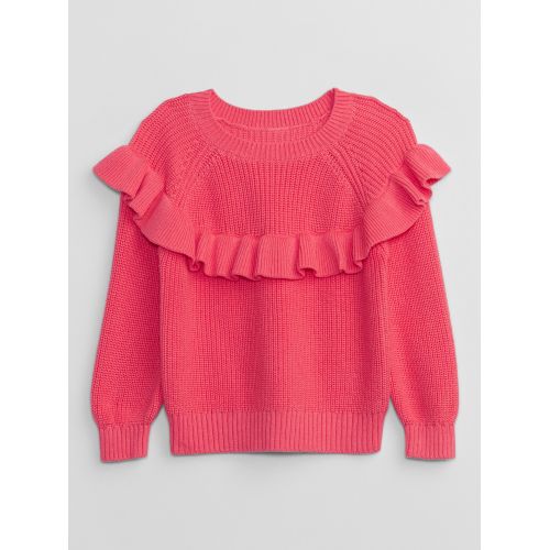 갭 babyGap Ruffle Shaker-Stitch Sweater