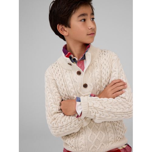 갭 Kids Cable-Knit Mockneck Sweater