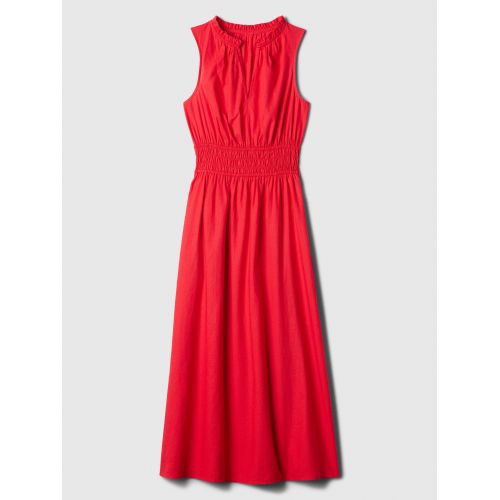 갭 Linen-Blend Splitneck Maxi Dress