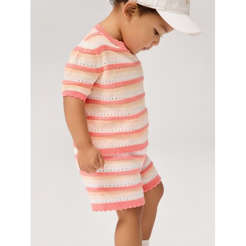 갭 babyGap Stripe Crochet Sweater Top