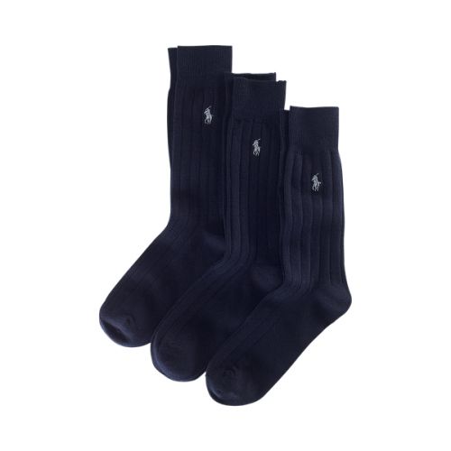 폴로 랄프로렌 Ribbed Cotton Trouser Sock 3-Pack