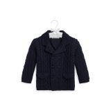 Aran-Knit Wool Cardigan Coat