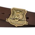 Tiger-Buckle Leather Belt