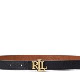 Logo Reversible Leather Skinny Belt