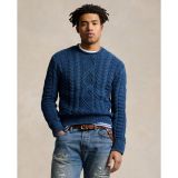 Indigo-Dyed Cotton Fisherman's Sweater