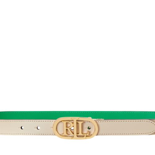 폴로 랄프로렌 Oval-Logo Reversible Leather Skinny Belt