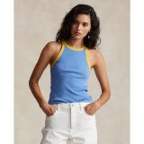 Contrast-Trim Ribbed Cotton Tank Top