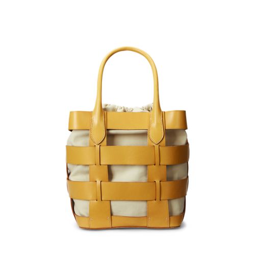 폴로 랄프로렌 Leather Medium Basket-Weave Bag