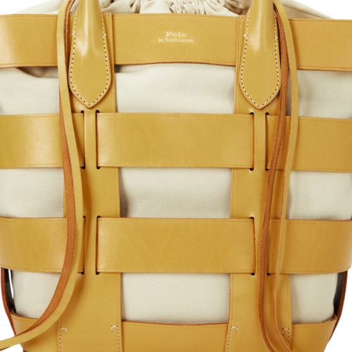 폴로 랄프로렌 Leather Medium Basket-Weave Bag