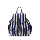 Striped Twill Medium Backpack