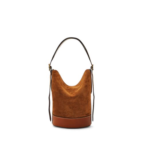 폴로 랄프로렌 Suede-Leather Small Bellport Bucket Bag