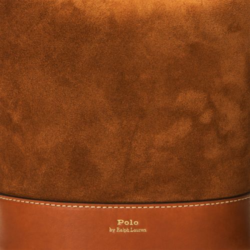 폴로 랄프로렌 Suede-Leather Small Bellport Bucket Bag