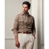 Plaid Knit Cashmere-Silk Overshirt