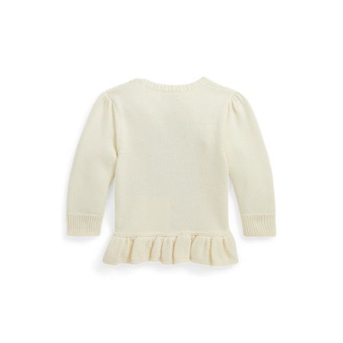 폴로 랄프로렌 Dog-Motif Cotton-Blend Peplum Sweater