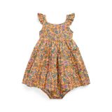Floral Ruffled Cotton Dress & Bloomer