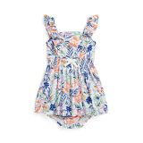 Tropical-Print Cotton Dress & Bloomer