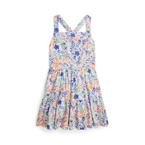 폴로 랄프로렌 Tropical-Print Linen-Cotton Dress