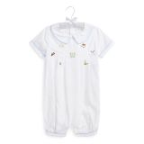 Golf-Embroidered Cotton Bubble Shortall
