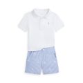 Soft Cotton Polo Shirt & Mesh Short Set