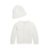 Polo Bear Cotton Cardigan & Hat Gift Set