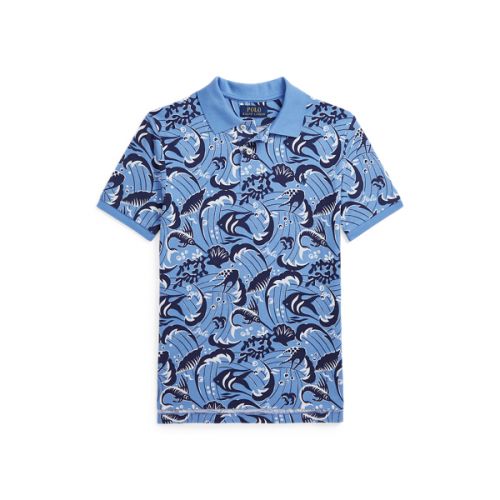 폴로 랄프로렌 Reef-Print Cotton Mesh Polo Shirt