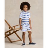 Striped Terry Polo Shirt & Short Set