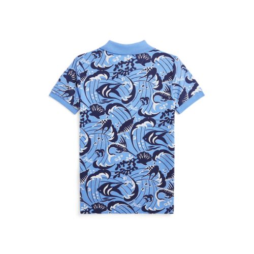 폴로 랄프로렌 Reef-Print Cotton Mesh Polo Shirt