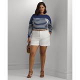 Pleated Double-Faced Cotton Short