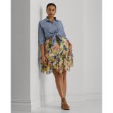 Floral Ruffle-Trim Georgette Skirt