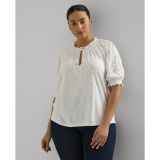 Embroidered Jersey Puff-Sleeve Top