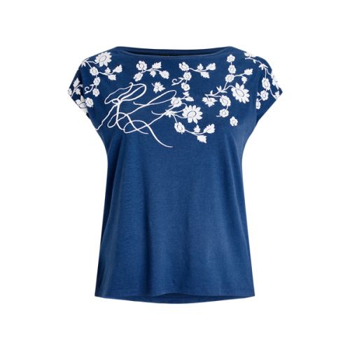 폴로 랄프로렌 Floral-Embroidered Jersey Tee