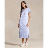 Striped Cotton Crewneck Pocket Tee Dress