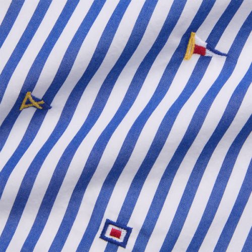 폴로 랄프로렌 Flag-Embroidered Striped Cotton Overall