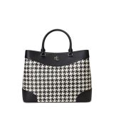Houndstooth Woven Large Marcy Satchel