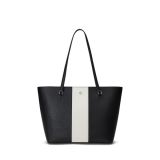 Striped Leather Medium Karly Tote Bag