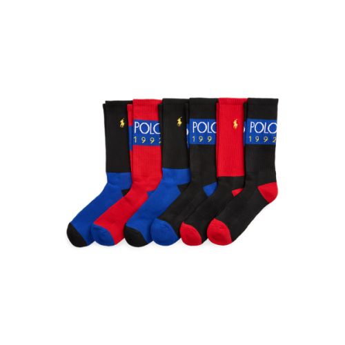 폴로 랄프로렌 Polo 1992 Color-Blocked Crew Sock 6-Pack