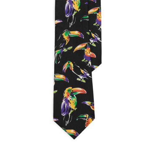 폴로 랄프로렌 Parrot-Print Silk Shantung Tie