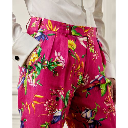 폴로 랄프로렌 Hand-Tailored Botanical Linen Trouser