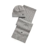 Cable-Knit Cashmere Beanie & Scarf Set