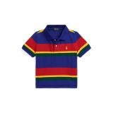 Striped Mesh Boxy Polo Shirt