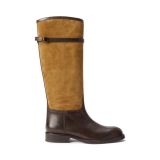 Two-Tone Suede & Leather Riding Boots