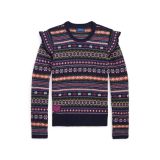 Ruffled Fair Isle Cotton-Blend Sweater