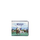 Equestrian-Print Canvas Billfold Wallet