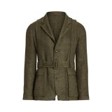 Hand-Tailored Linen Belted Suit Jacket