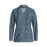 Double-Breasted Chambray Blazer
