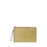 Embossed Leather Envelope Clutch