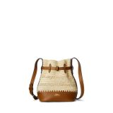Raffia-Leather Small Bellport Bucket Bag