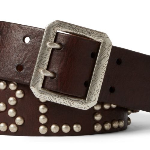 폴로 랄프로렌 Studded-Logo Leather Belt
