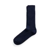 Indigo Stretch Cotton-Blend Socks